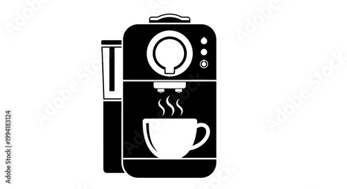 Coffee Machine With Steam Cup.