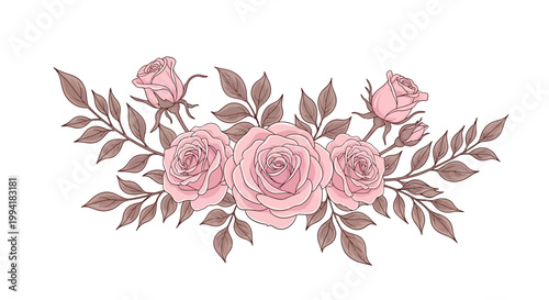 Pink Roses with Purple Leaves Bouquet.