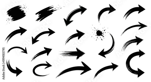 Collection of black arrows on white.