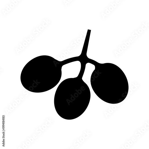 Black silhouette of three olives.