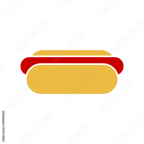 Hot dog with red condiment on bun.