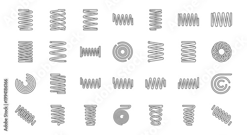 collection of diverse spring coils industrial components and mechanical elements