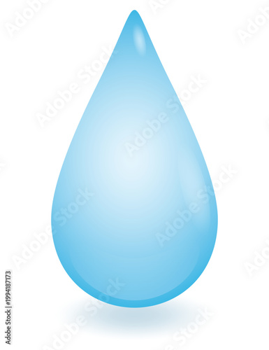 雫のイラスト。影付き。