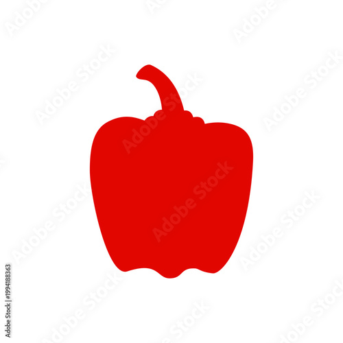 Red bell pepper vegetable illustration.
