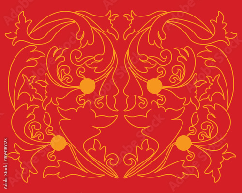 Floral pattern. wood carving pattern	