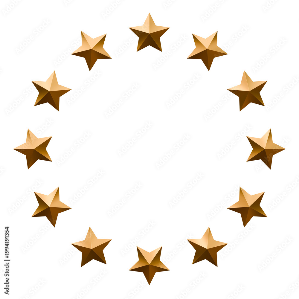 Obraz premium Gold star circle symbol minimal elegant design isolated on background.