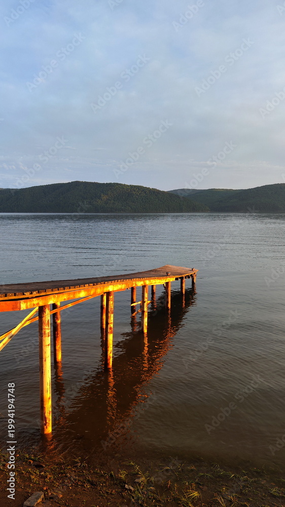 Fototapeta premium Old Pier on Angara River