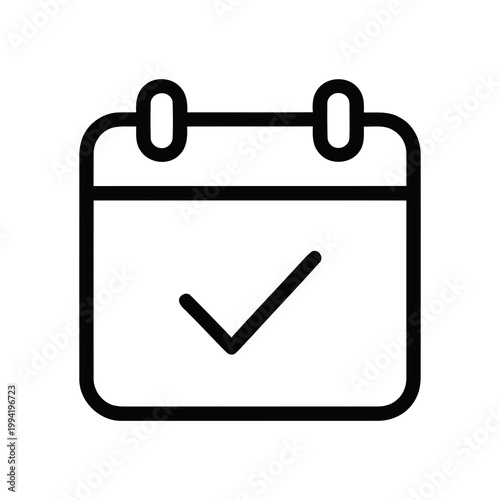 Photos Minimalist Line Calendar Checkmark Symbol Appointment Schedule Organizer Reminde