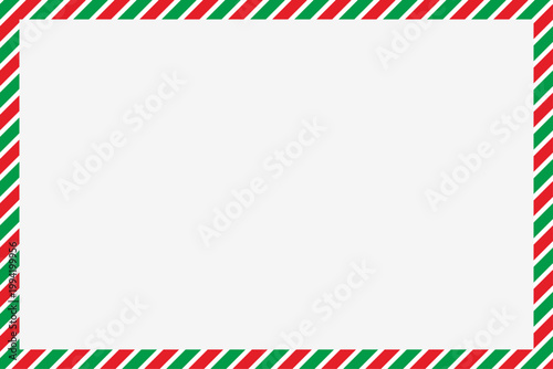 Festive Christmas diagonal stripe frame template