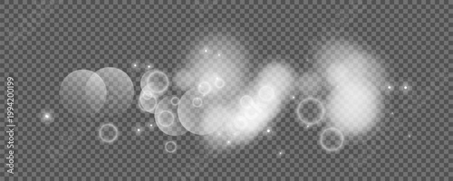 Bokeh circles on transparent background