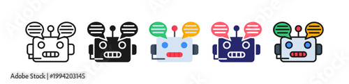 Chatbot Multiple Style Icon Set Collection. 