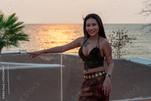 Pretty Thai Girl at Beach in Thailand