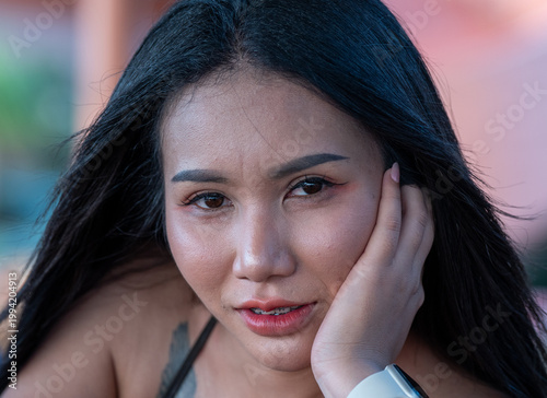 Pretty Thai Girl at Beach in Thailand
