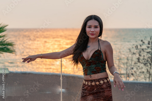 Pretty Thai Girl at Beach in Thailand