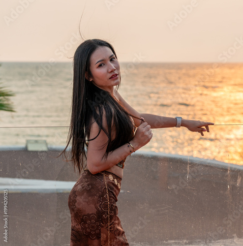 Pretty Thai Girl at Beach in Thailand