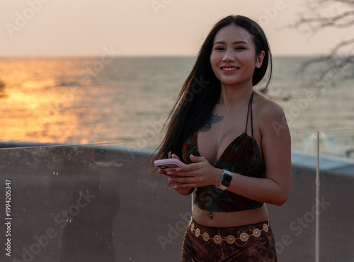 Pretty Thai Girl at Beach in Thailand
