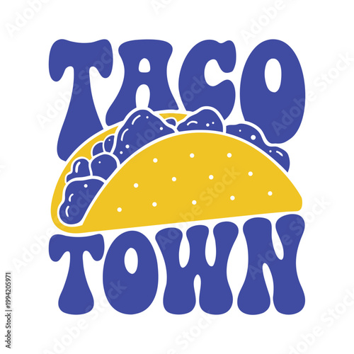 Playful Rounded Typography Taco Illustration Integrated Streetwear Graphic Design