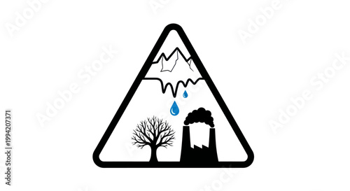 Eco-friendly power generation concept: nature and industry symbiosis icon