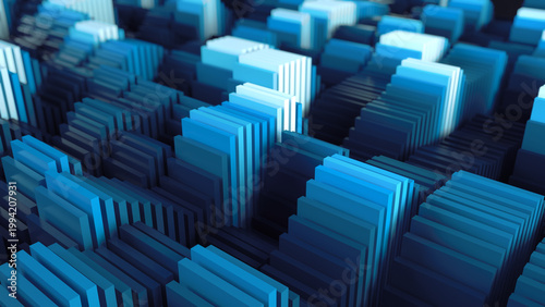 Abstract Blue square blocks background