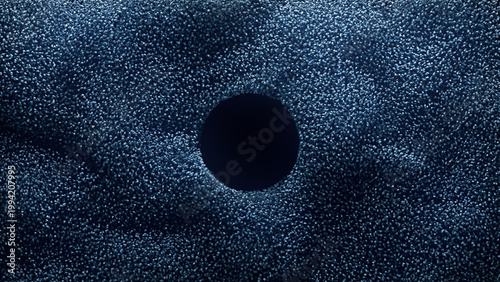 Abstract blue particles and circle background
