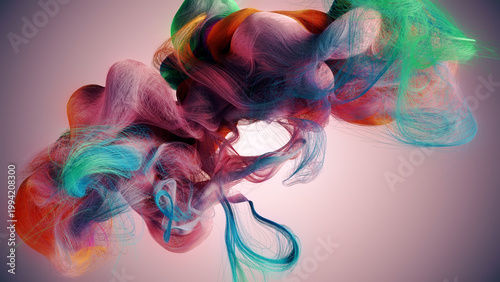 Abstract colorful threads flowing gracefully