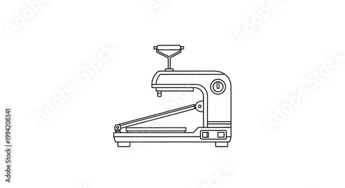 Line Art Illustration of a Heat Press Machine