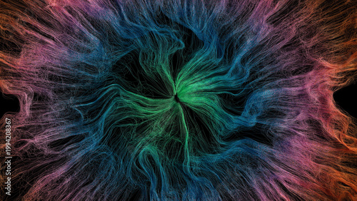 Abstract colorful threads flowing gracefully