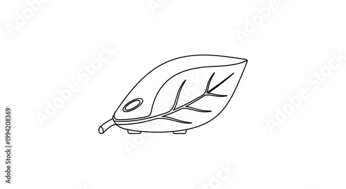 Minimalist Leaf Shaped Electronic Diffuser Line Art