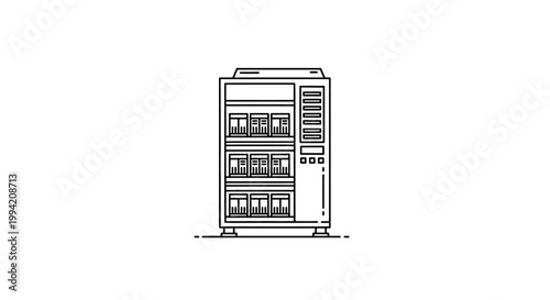 Minimalist Line Art Vector Illustration of a Vending Machine