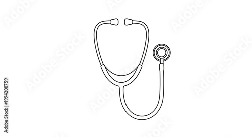 Minimalist Stethoscope Line Art Icon