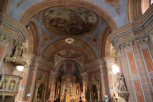 Interior view of parish church St. Ulrich in South Tyrol, Italy