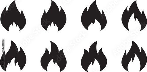 fire icon icon set Fire flame minimalist design, flat style, simple Flames, icons, symbols bonfire flat vector design vector illustration.