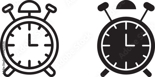 alarm clock icon, watch icon, , simple Stop watch minimalist design, Timer sign and symbol black and white, vector illustration