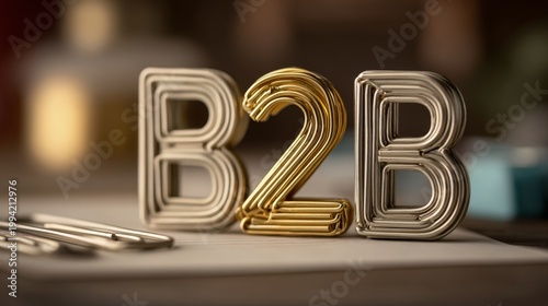 B2B Business Letters and Paperclips on Desk