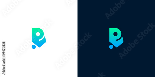 Modern abstract logo design with unique gradients and smooth curves for a tech or business brand