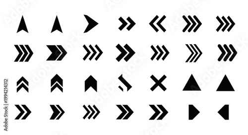 Collection of Various Arrow Icons and Symbols.