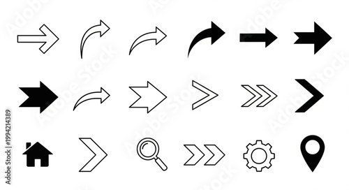 Collection of various arrow icons and symbols for design.