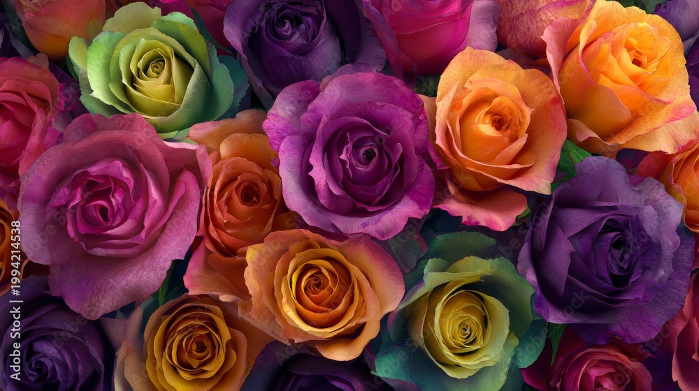 Fototapeta premium Colorful blooming roses floral background with soft pastel petals and lush garden texture for romantic elegant abstract nature wallpaper and decorative design backdrop