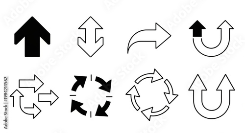 Collection of various arrow symbols and icons.