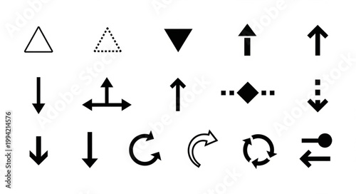Collection of various arrow symbols and shapes.