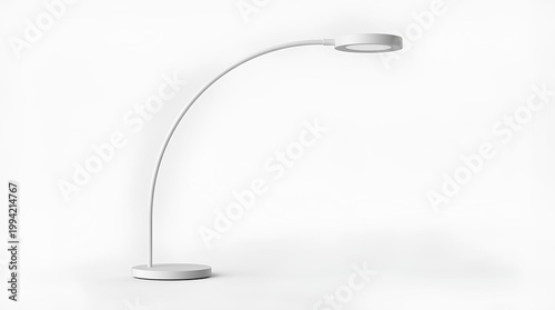 Minimalist desk lamp, modern design, turned off, clean white background