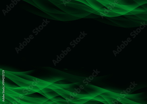 WAVE SMOKE GREEN AND BLACK ABSTRACT BACKGROUND DESIGN