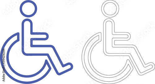 Blue wheelchair accessibility and outline version person