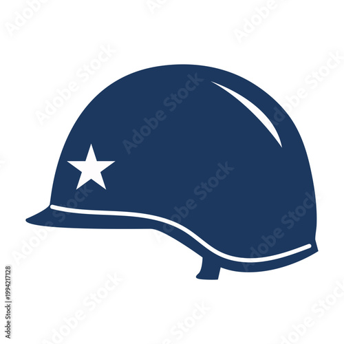 Military Helmet Icon with Star