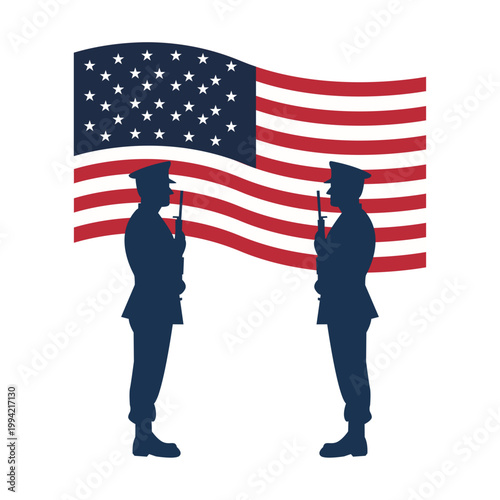 US Military Honor Guard with Flag