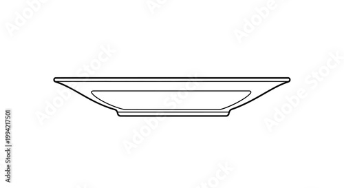 Minimalist Line Art Vector Illustration of a Serving Plate