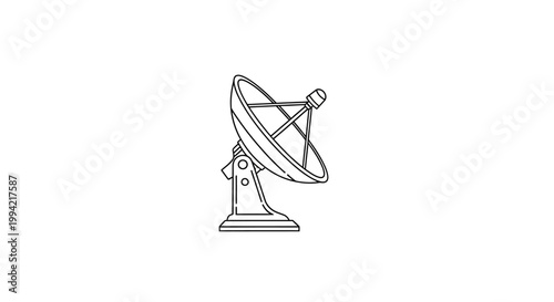 Satellite Dish Antenna Line Icon