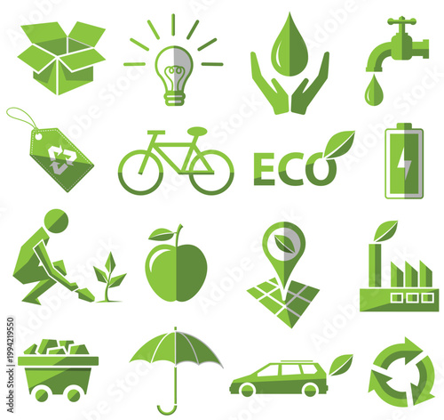 ecological flat icon set 03
