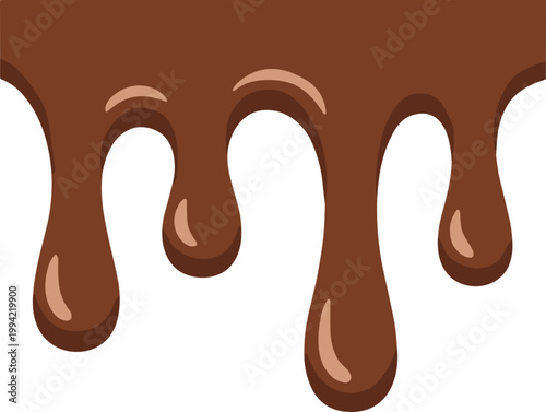 Chocolate border melting flow and dripping