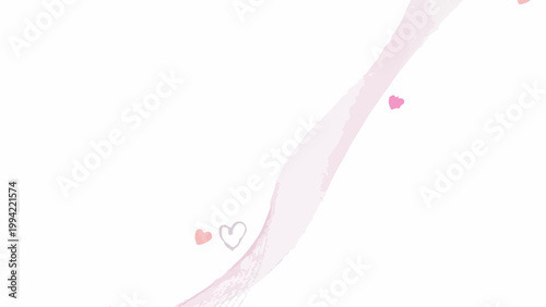 A delicate pink fishnet stocking with small hearts on a white background